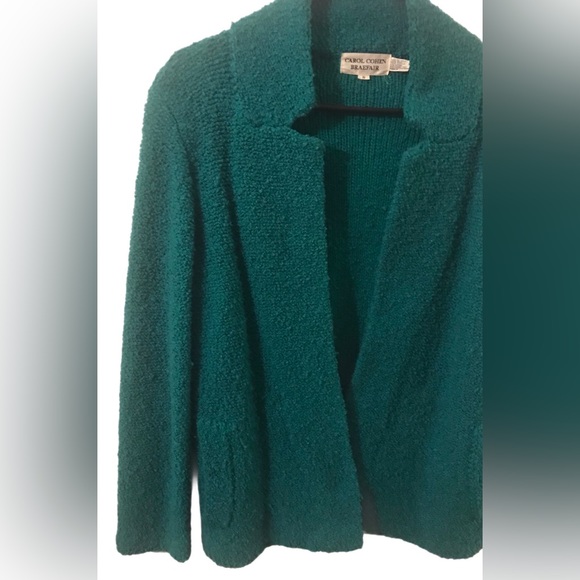 CAROL COHEN BRAEFAIR WOOL BLEND CARDIGAN - Picture 2 of 5